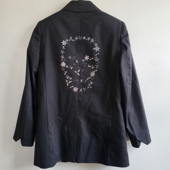 New Zadig & Voltaire Viva Skull Stars Strass Black Blazer Suit Jacket NWT 34/XS - Picture 10 of 15